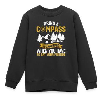 Bringen Sie einen Kompass mit Es ist peinlich - Kinder Premium Organic Sweatshirt - Schwarz - Vorne - AI Model Kid Female (0cm)
