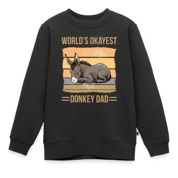 World Okayest Donkey Dad - Kinder Premium Organic Sweatshirt - Schwarz - Vorne - AI Model Kid Female (0cm)