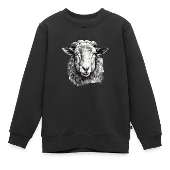 Portrait de mouton - Sweat Premium enfant bio - noir - Devant - AI Model Kid Female (0cm)