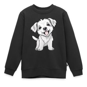 Süßer kleiner Hund - Kinder Premium Organic Sweatshirt - Schwarz - Vorne - AI Model Kid Female (0cm)