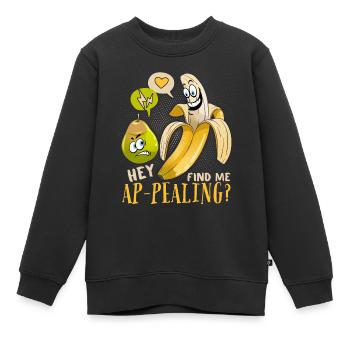 Bananen Witz, lustige Banane Appealing Wortspiel - Kinder Premium Organic Sweatshirt - Schwarz - Vorne - AI Model Kid Female (0cm)