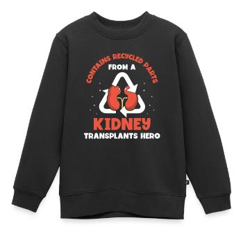 Contains recycled parts Kidney transplants hero - Kinder Premium Organic Sweatshirt - Schwarz - Vorne - AI Model Kid Female (0cm)