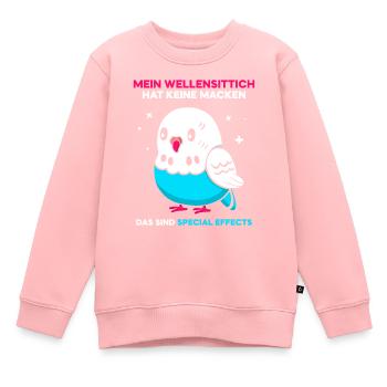 Mein Wellensittich hat keine Macken - Kinder Premium Organic Sweatshirt - Rosa - Vorne - AI Model Kid Female (0cm)