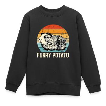 Meerschweinchen Idee, Pelzige Kartoffel - Kinder Premium Organic Sweatshirt - Schwarz - Vorne - AI Model Kid Female (0cm)