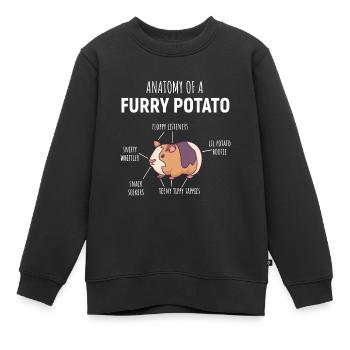 Anatomie eines pelzigen Kartoffel-Meerschweinchen-Liebhabers - Kinder Premium Organic Sweatshirt - Schwarz - Vorne - AI Model Kid Female (0cm)