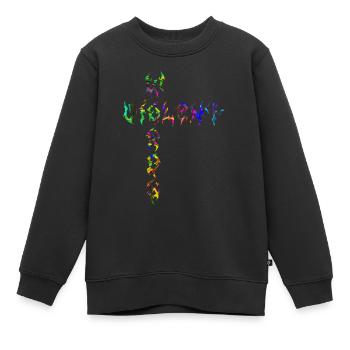 Violent Words - Kids Premium Organic Sweatshirt - black - Front - AI Model Kid Female (0cm)