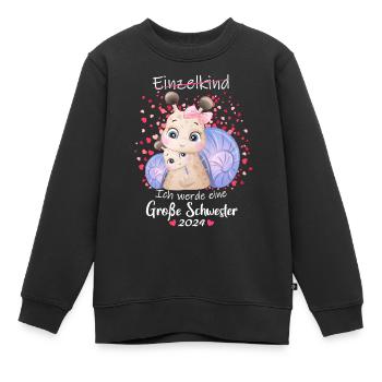 Ich Werde Eine Große Schwester 2024 - Kinder Premium Organic Sweatshirt - Schwarz - Vorne - AI Model Kid Female (0cm)