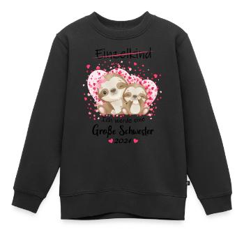 Ich Werde Eine Große Schwester 2024 - Kinder Premium Organic Sweatshirt - Schwarz - Vorne - AI Model Kid Female (0cm)