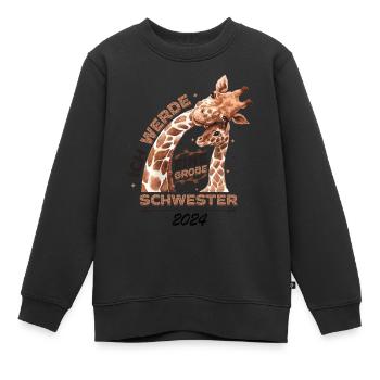 Ich Werde Eine Große Schwester 2024 - Kinder Premium Organic Sweatshirt - Schwarz - Vorne - AI Model Kid Female (0cm)