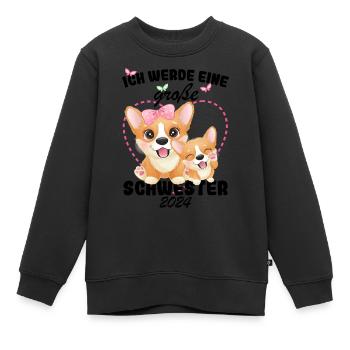 Ich Werde Eine Große Schwester 2024 - Kinder Premium Organic Sweatshirt - Schwarz - Vorne - AI Model Kid Female (0cm)