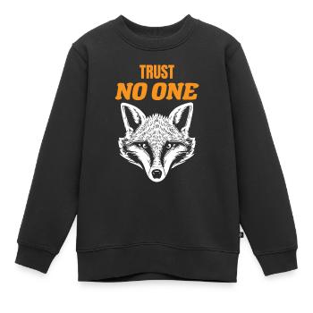 Vertraue niemandem - Kinder Premium Organic Sweatshirt - Schwarz - Vorne - AI Model Kid Female (0cm)