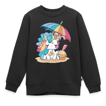 Plaisir de la crème glacée - rafraîchissant différent - Sweat Premium enfant bio - noir - Devant - AI Model Kid Female (0cm)
