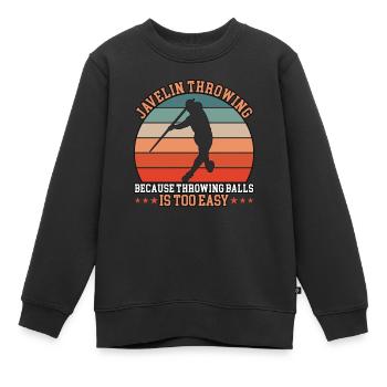 Lancer du javelot parce que lancer des balles - Sweat Premium enfant bio - noir - Devant - AI Model Kid Female (0cm)
