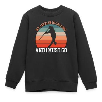 Ma lance appelle les lanceurs de javelot - Sweat Premium enfant bio - noir - Devant - AI Model Kid Female (0cm)