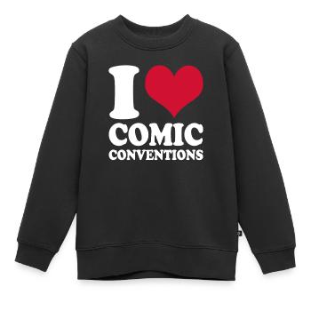 Comics I Love Comic Conventions - Kids Premium Organic Sweatshirt - black - Front - AI Model Kid Female (0cm)