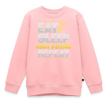 Turmspringen Eat Sleep Repeat Schwimmen Hobby - Kinder Premium Organic Sweatshirt - Rosa - Vorne - AI Model Kid Female (0cm)