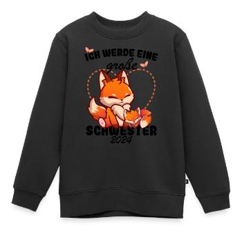 Ich Werde Eine Große Schwester 2024 - Kinder Premium Organic Sweatshirt - Schwarz - Vorne - AI Model Kid Female (0cm)