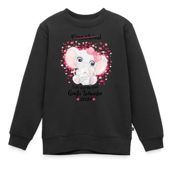 Ich Werde Eine Große Schwester 2024 - Kinder Premium Organic Sweatshirt - Schwarz - Vorne - AI Model Kid Female (0cm)