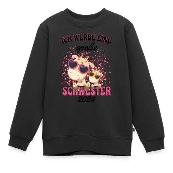 Ich Werde Eine Große Schwester 2024 - Kinder Premium Organic Sweatshirt - Schwarz - Vorne - AI Model Kid Female (0cm)