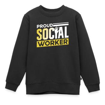 Fier travailleur social Formation Travailleur social - Sweat Premium enfant bio - noir - Devant - AI Model Kid Female (0cm)