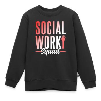 Équipe de travail social Travailleur social Travail social - Sweat Premium enfant bio - noir - Devant - AI Model Kid Female (0cm)