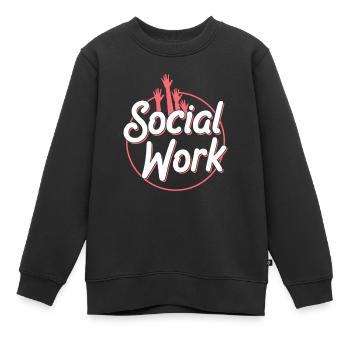 Travail social Travail social Profession de travailleur social - Sweat Premium enfant bio - noir - Devant - AI Model Kid Female (0cm)