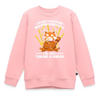 Prendre une pause Panda roux - Sweat Premium enfant bio - rose - Devant - AI Model Kid Female (0cm)