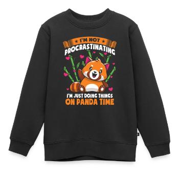 Je fais juste des choses sur Panda Time - Sweat Premium enfant bio - noir - Devant - AI Model Kid Female (0cm)