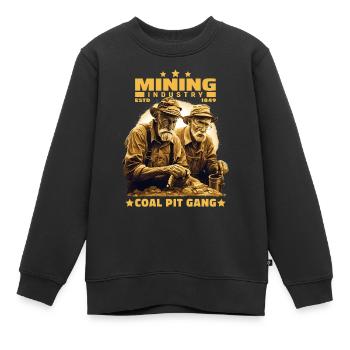 Goldgräber Bergarbeiter Bergleute Bergmänner - Kinder Premium Organic Sweatshirt - Schwarz - Vorne - AI Model Kid Female (0cm)