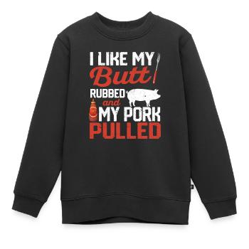 I like rubbing my butt - Kids Premium Organic Sweatshirt - black - Front - AI Model Kid Female (0cm)