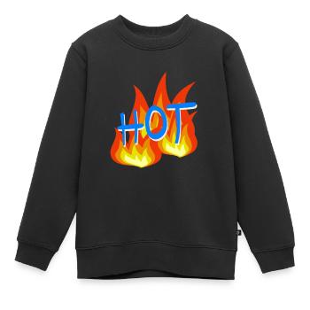 Flammes chaudes - Sweat Premium enfant bio - noir - Devant - AI Model Kid Female (0cm)
