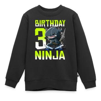 Shark Ninja I'm 3 - Action Underwater Birthday - Kids Premium Organic Sweatshirt - black - Front - AI Model Kid Female (0cm)
