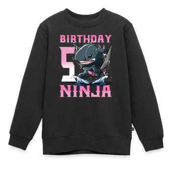 Shark Ninja I’m 5 - Action Anniversaire sous-marin - Sweat Premium enfant bio - noir - Devant - AI Model Kid Female (0cm)