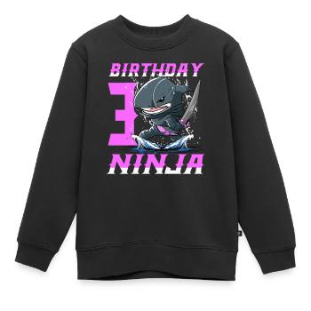Shark Ninja I'm 3 - Action Underwater Birthday - Kids Premium Organic Sweatshirt - black - Front - AI Model Kid Female (0cm)