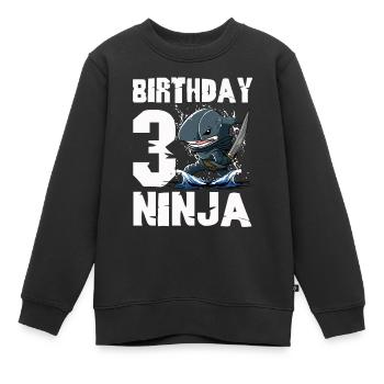 Shark Ninja I'm 3 - Action Underwater Birthday - Kids Premium Organic Sweatshirt - black - Front - AI Model Kid Female (0cm)