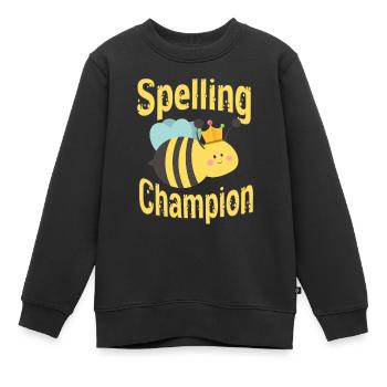 Champion de concours d’orthographe - Sweat Premium enfant bio - noir - Devant - AI Model Kid Female (0cm)