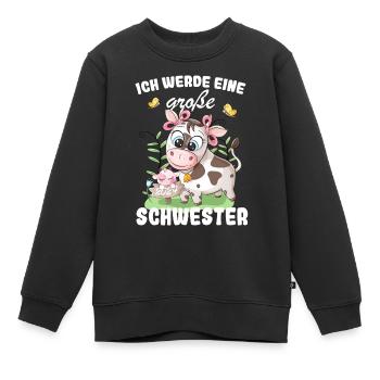 Ich Werde Eine Große Schwester 2024 - Kinder Premium Organic Sweatshirt - Schwarz - Vorne - AI Model Kid Female (0cm)