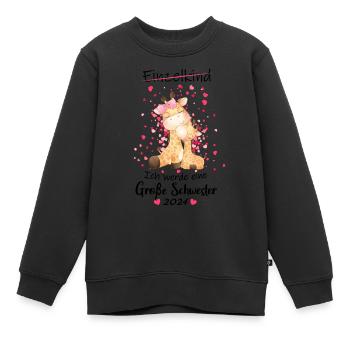 Ich Werde Eine Große Schwester 2024 - Kinder Premium Organic Sweatshirt - Schwarz - Vorne - AI Model Kid Female (0cm)