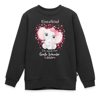 Ich Werde Eine Große Schwester 2024 - Kinder Premium Organic Sweatshirt - Schwarz - Vorne - AI Model Kid Female (0cm)