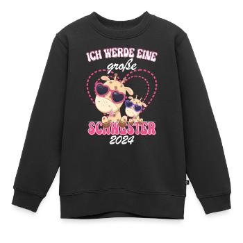 Ich Werde Eine Große Schwester 2024 - Kinder Premium Organic Sweatshirt - Schwarz - Vorne - AI Model Kid Female (0cm)