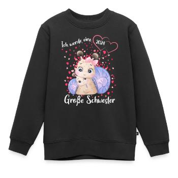 Ich Werde Eine Große Schwester 2024 - Kinder Premium Organic Sweatshirt - Schwarz - Vorne - AI Model Kid Female (0cm)
