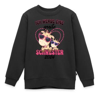 Ich Werde Eine Große Schwester 2024 - Kinder Premium Organic Sweatshirt - Schwarz - Vorne - AI Model Kid Female (0cm)