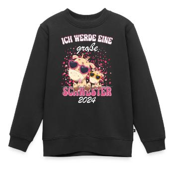 Ich Werde Eine Große Schwester 2024 - Kinder Premium Organic Sweatshirt - Schwarz - Vorne - AI Model Kid Female (0cm)
