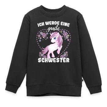 Ich Werde Eine Große Schwester 2024 - Kinder Premium Organic Sweatshirt - Schwarz - Vorne - AI Model Kid Female (0cm)