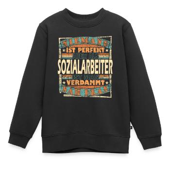 Sozialarbeiter Held Aufgaben Sozialpädagoge Beruf - Kinder Premium Organic Sweatshirt - Schwarz - Vorne - AI Model Kid Female (0cm)