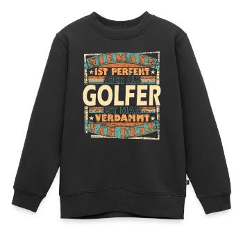 Golf Golfer Golfschläger Golfball Geschenk - Kinder Premium Organic Sweatshirt - Schwarz - Vorne - AI Model Kid Female (0cm)