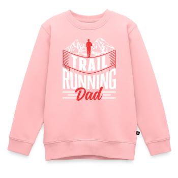 Trail Running Papa Runner Trail Running Race - Sweat Premium enfant bio - rose - Devant - AI Model Kid Female (0cm)