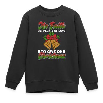 Athéisme athée Anti Église Noël Amour - Sweat Premium enfant bio - noir - Devant - AI Model Kid Female (0cm)