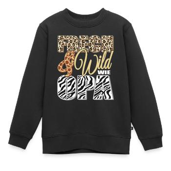 Frech und Wild wie Opa - Kinder Premium Organic Sweatshirt - Schwarz - Vorne - AI Model Kid Female (0cm)