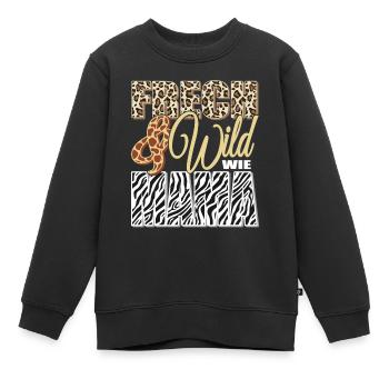 Frech und Wild wie Mama - Kinder Premium Organic Sweatshirt - Schwarz - Vorne - AI Model Kid Female (0cm)